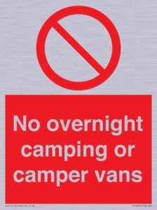 No overnight camping or camper vans